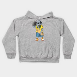 the elephant longboarder Kids Hoodie